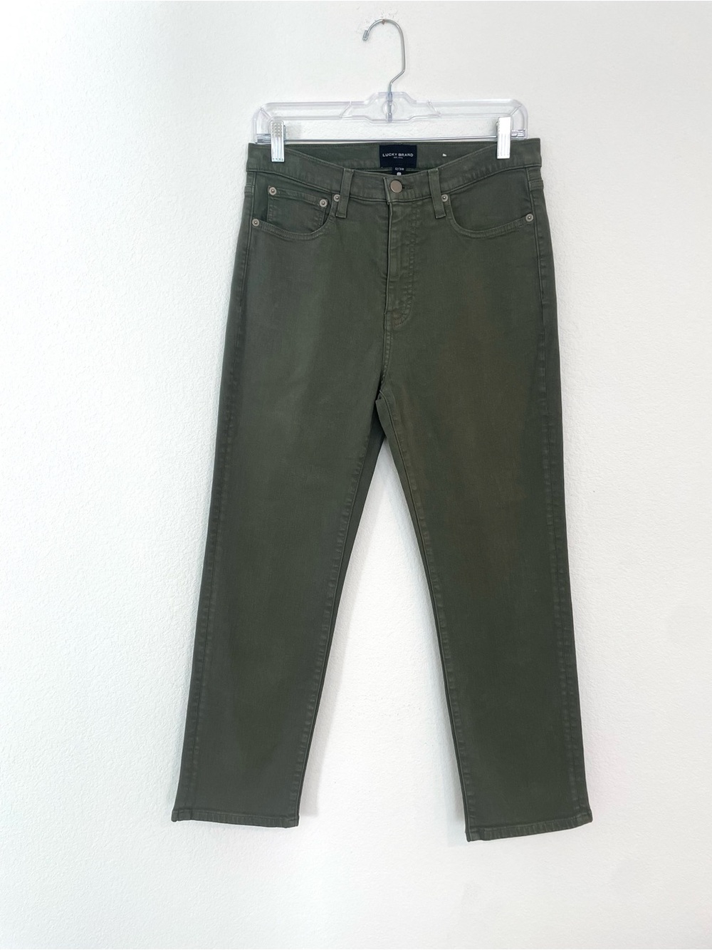 Lucky Brand Zoe High Rise Straight Olive Jeans